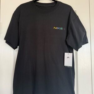 Nike Black Tee with Multicolor Logo